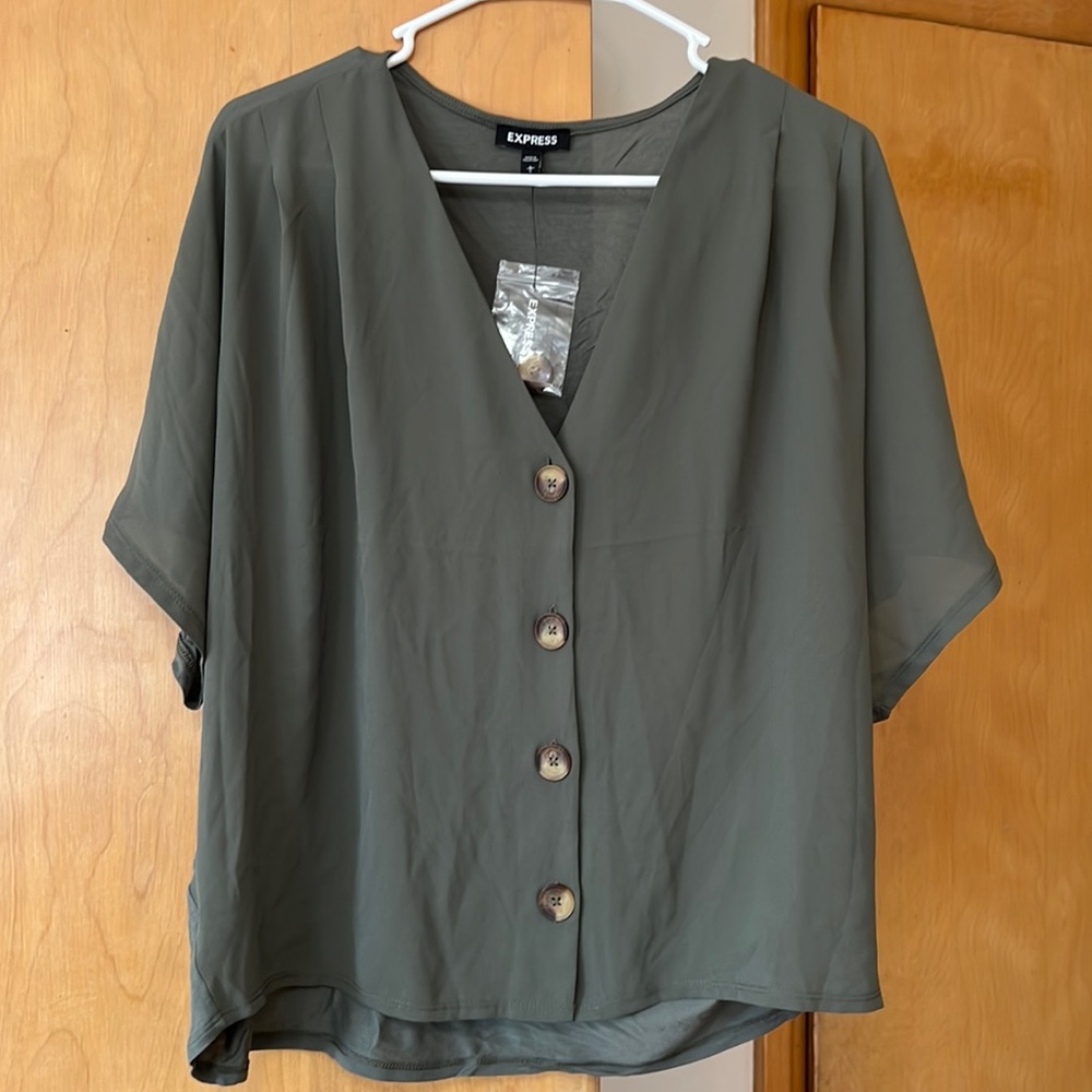 NWT Express Olive Green Top